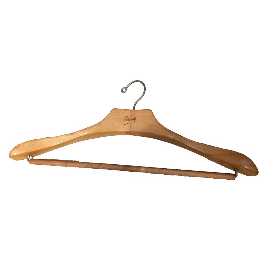 Vintage The Setwell Wooden Suit Coat & Pants Hanger 18"
